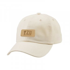 【團購商品，10個起做】YZU皮革標老帽_象牙白